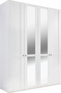 Armadio Newport ad ante battenti Armadio 4 ante 180x58x208cm specchio bianco