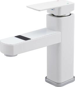 Rubinetto per lavabo, design moderno, struttura a tenuta stagna, BIANCO
