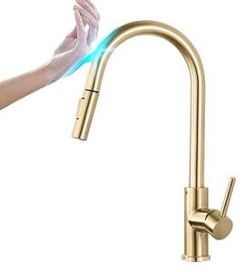 Rubinetto da cucina, comando a sfioramento, rotazione di 360 gradi, blu navy