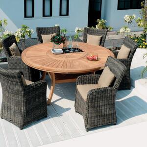 Tavolo da giardino Australia struttura e superficie in teak marrone per 6 persone Ø 180 cm