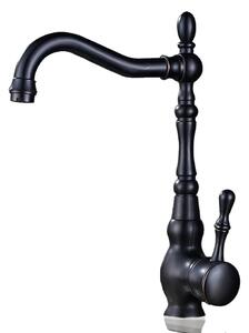Rubinetto da cucina in bronzo nero, bocca girevole a 360 gradi, funzionamento con una sola mano