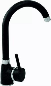 Rubinetto da cucina, 30Cm, Nero, Con bocca girevole a 360°, Algea