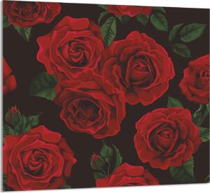 PIATTO IN VETRO PER CUCINA 65x60 Roses