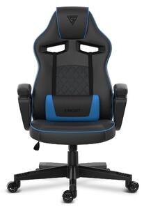 SENSE7 Knight Sedia da gaming nera - Sedia da ufficio ergonomica Sedia da scrivania Poltrona da gaming Sedia girevole Sedia da gaming Sedia da PC per giocatori 120 kg Sedia da gaming