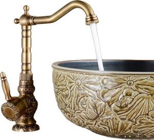 Miscelatore per lavabo, realizzato in ottone, installazione monoblocco, di grandi dimensioni