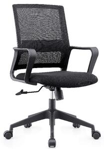 Sedia da ufficio Casa Dolce ORE, 57x57x95-105 cm, Pelle finta, regolabile in altezza, nera, con braccioli