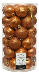 Sfera natalizia in plastica marrone Ø 6 cm confezione da 37 pezzi