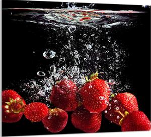 PIATTO IN VETRO PER CUCINA 65x60 Fragole