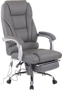 Sedia ergonomica massaggiante - sedia da ufficio - con funzione massaggio e poggiapiedi regolabile | Colore: Grigio