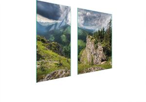 Piastre coprifornelli 2 pezzi 75x52 Vetroceramica coprifornelli tagliere vetro paesaggio montagne