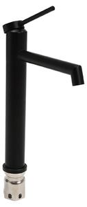 Rubinetto per lavabo, montaggio a soffitto, comando acqua calda-fredda, nero