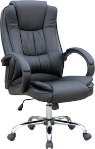 Sedia da ufficio Casa Dolce ORE, 66x64x114-122cm, Pelle finta, regolabile in altezza, nera, con braccioli