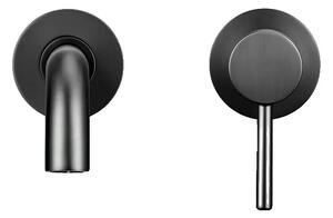 Miscelatore per lavabo a parete, superficie nera opaca, comando a una mano, G-150 mm