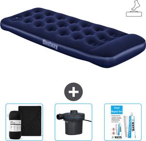 Materasso gonfiabile Bestway - 1 persona - 76 x 185 x 28 cm - Blu - Accessori inclusi