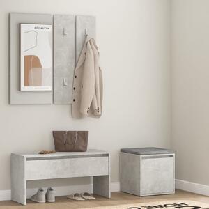 The Living Store Set di mobili per corridoio in cemento grigio materiale legno