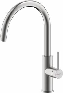 Miscelatore NABER NAMOR 5 in ACCIAIO INOX spazzolato con bocca fissa girevole / Miscelatore da cucina / Miscelatore monocomando