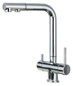 Rubinetto da cucina a soffitto, doppio supporto, orientabile a 360 gradi, rubinetto cromato