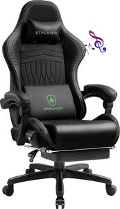 GTPLAYER Sedia da gioco ACE PRO, sedia da ufficio ergonomica con braccioli inclinabili e poggiapiedi, altoparlante Hi-Fi, atmosfera sonora impressionante, verde