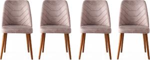 Skye Decor, Dallas 555 V4, set di sedie (4 pezzi), noce, 100% METALLO, 50 x 49 x 90 cm