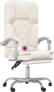 VidaXL Sedia da ufficio con funzione massaggio in Pelle finta crema
