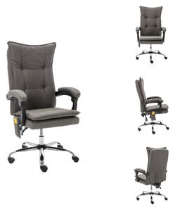 VidaXL Sedia da ufficio massaggiante in tessuto grigio - Sedie da ufficio