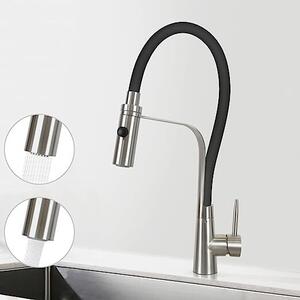 ZMH Rubinetteria Cucina miscelatore doccia nero Miscelatore lavello estraibile Miscelatore girevole a 360° Miscelatore flessibile per lavelli bagno