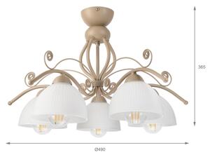 Brilagi - Lampadario a plafone ANTICO MODERN 5xE27/60W/230V beige