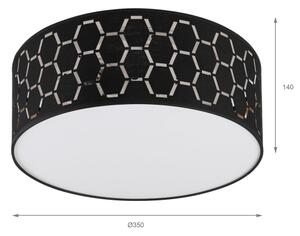 Plafoniera ULLE 1xE27/15W/230V diam. 35 cm nera