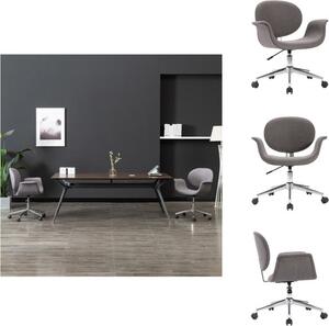 VidaXL Sedia da ufficio girevole in tessuto grigio - Sedie da ufficio
