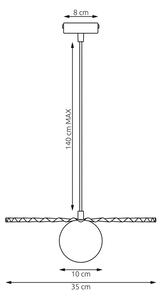 Lampadario a cavo UMBRA 1xG9/8W/230V beige