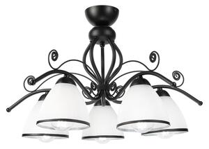 Lampadario a soffitto RETRO 5xE27/60W/230V nero/bianco