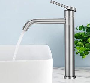 Shanfo 5M2OK-T rubinetto da bagno, bocca alta, lavabo girevole a 360° miscelatore monocomando spazzolato bagno, bagno