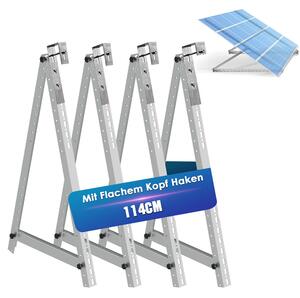 Staffa per centrale elettrica da balcone Montaggio su ringhiera, facciata e tetto piano per 2 moduli solari Set di staffe con angolo regolabile 0-90°, argento