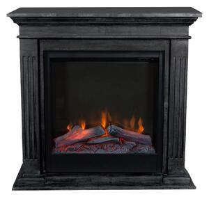 Caminetto elettrico Xaralyn - Cadiz ELE-SBU - pietra naturale nera - riscaldamento 1500 watt - con telecomando - caminetto da incasso incluso - caminetto decorativo