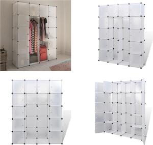 VidaXL Armadio componibile con 14 scomparti Bianco 37x146x180,5 cm - Armadio componibile - Armadi componibili - Porta abiti - Portascarpe