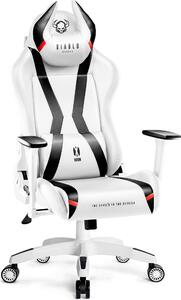 Diablo X-Horn Gaming Chair Sedia da ufficio Braccioli 3D Design ergonomico Cuscino collo/glutei Similcuoio Funzione dondolo Dimensioni normali Bianco-Nero
