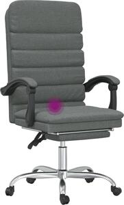 VidaXL Sedia da ufficio con funzione massaggio in tessuto grigio scuro