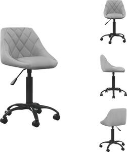 VidaXL Sedia da ufficio in velluto grigio chiaro - Sedie da ufficio