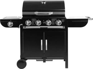 Barbecue a gas, 4 bruciatori, accensione piezoelettrica, gas naturale, altezza 122 cm, struttura in acciaio
