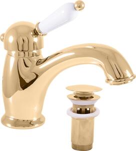 LABE - Miscelatore per lavabo con bocca di erogazione, Oro - lucido L527.0KZ, RAV Slezák