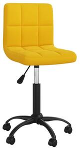 Sedia da Ufficio Girevole Giallo Senape in Velluto