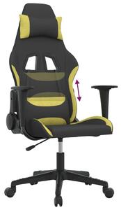Sedia da gaming vidaXL in tessuto nero e verde chiaro