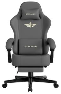 GTPLAYER sedia da gioco Poltrona da gioco ergonomica Sedia da scrivania Sedia da ufficio con cuscino di seduta in Pelle finta e piuma, braccioli di collegamento, con poggiapiedi