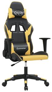 Sedia da Gaming Nera e Oro in Pelle finta