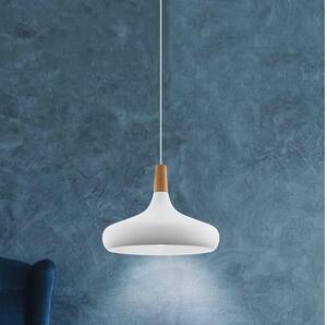 Eglo 901179-Lampadario a sospensione con filo SABINAR 1xE27/60W/230V diametro 40cm bianco-FSC certificato