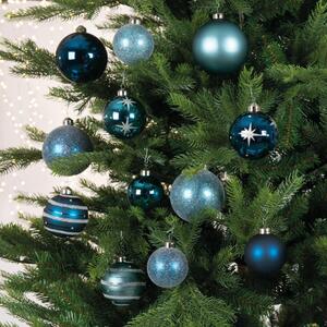 Sfera natalizia in vetro blu confezione da 12 pezzi