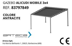 Pergola alluminio Alicudi grigio antracite L 300 cm x P 400 cm, H 2.5 m