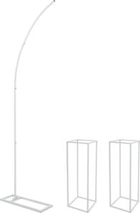 Set di portafiori, robusta struttura in metallo, facile installazione, BIANCO, M