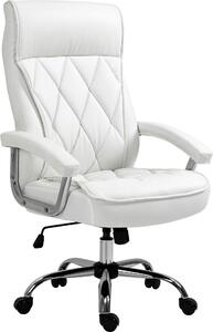 Sedia da ufficio Fortuna Lai in Pelle finta, sedia da scrivania ergonomica, sedia girevole con funzione oscillante, regolabile in altezza, bianca