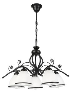Lampadario a catena RETRO 5xE27/60W/230V nero/bianco